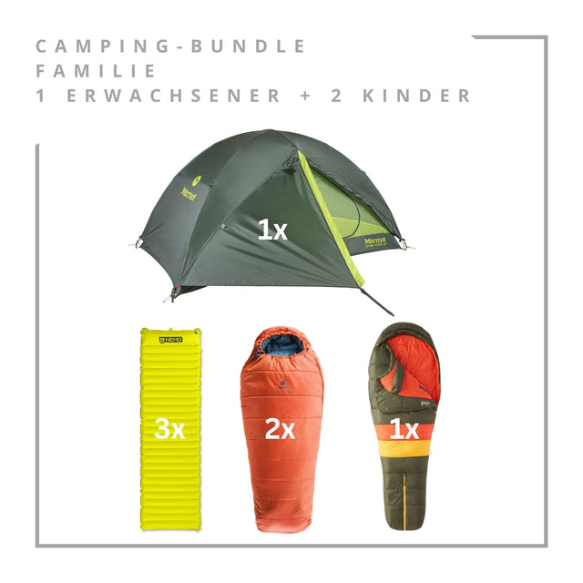 Bundle | Camping - Bundle für Familien - 1 Erwachsener + 2 Kinder | Eddy's Adventure