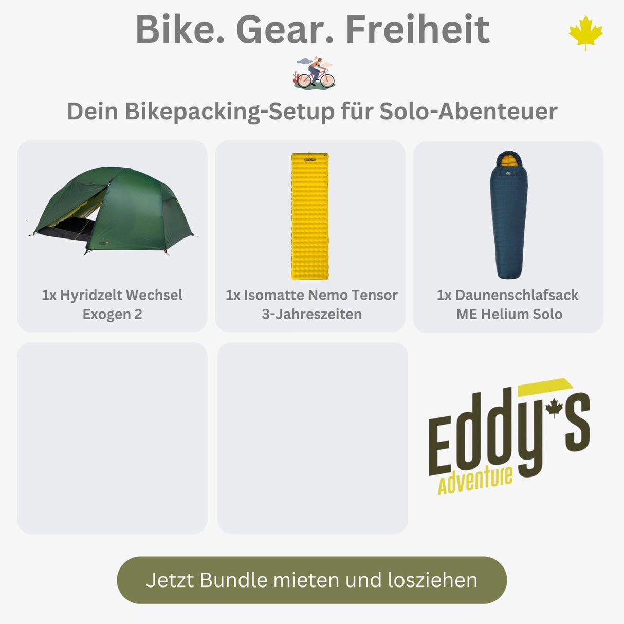 Bikepacking - Bundle Einstieg 1 Person Bundle mieten I Eddy's Adventure