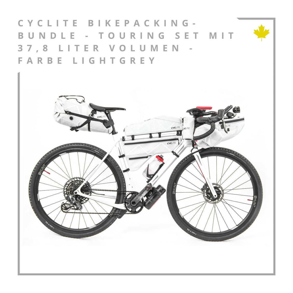 Bundle | CYCLITE Bikepacking - Bundle - Touring Set - 37,8L Volumen - lightgrey | Eddy's Adventure