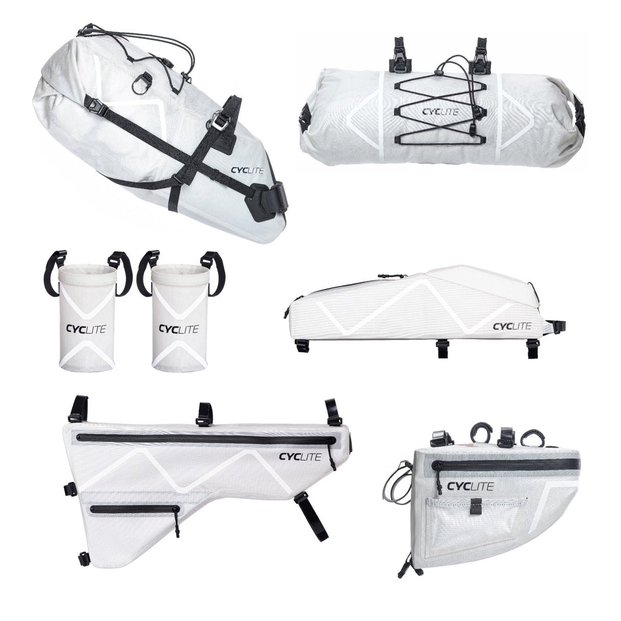 Bundle | CYCLITE Bikepacking - Bundle - Touring Set - 37,8L Volumen - lightgrey | Eddy's Adventure