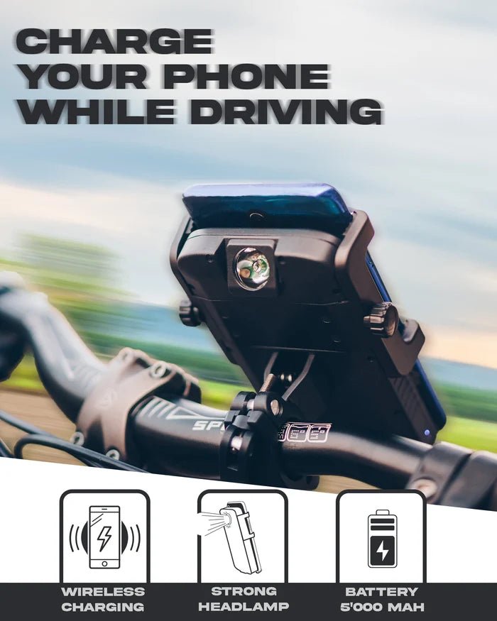 Sunslice Cyclotron 5000 MaH Powerbank, Telefonhalterung und Fahrradlicht