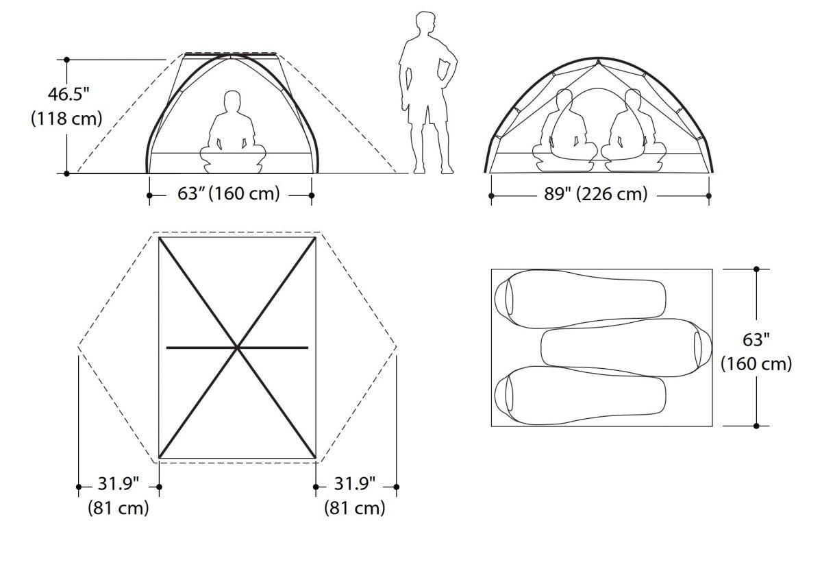 Trekkingzelt 2 Personen - 3 - Jahreszeiten | Marmot Crane Creek 2 - 3 - Personen - Zelt | Eddy's Adventure