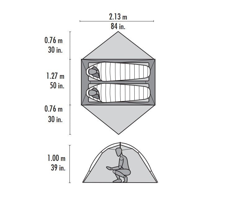 Trekkingzelt 2 Personen - 3 - Jahreszeiten | MSR Hubba Hubba NX grey 2 Personen - leichtes Rucksackzelt | Eddy's Adventure