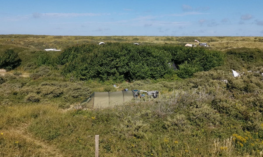 Familiencamping am Kogerstrand auf Texel mit einem Familienzelt für 4 Personen