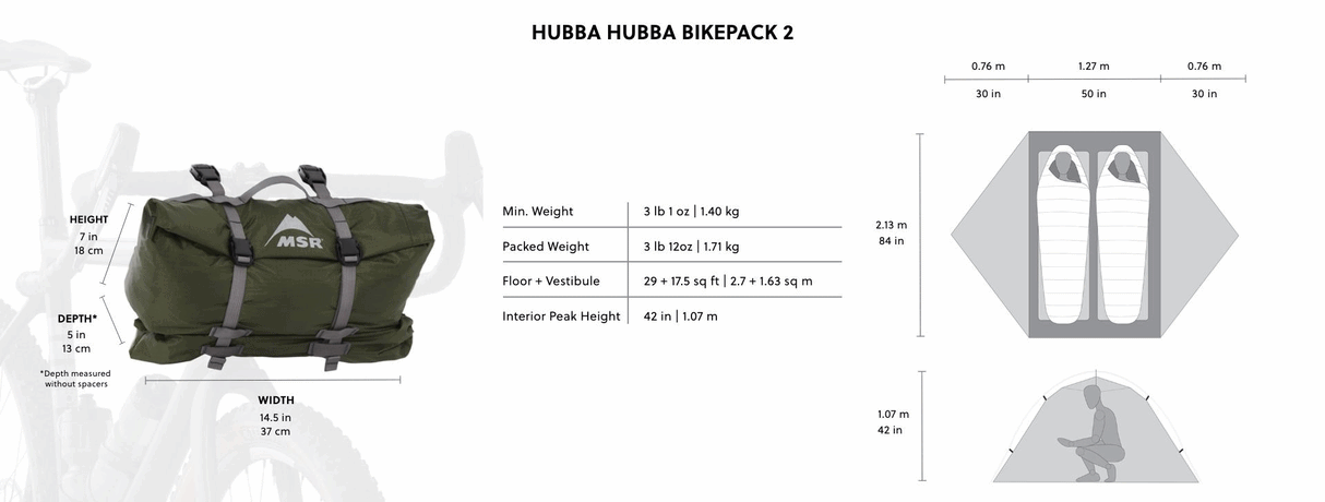 MSR Hubba Hubba Bikepack 2 Personen - für Fahrradtrekking JETZT MIETEN bei Eddy's Adventure