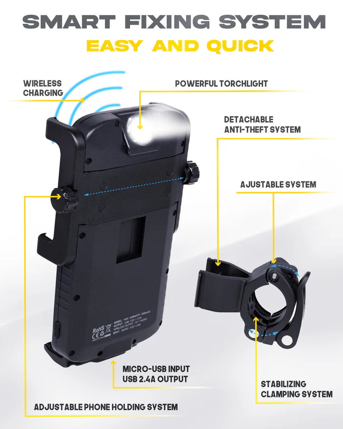 Sunslice Cyclotron 5000 MaH Powerbank, Telefonhalterung und Fahrradlicht