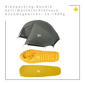 Bundle | Bikepacking - Bundle für 1 Person - Minimal - Gesamtwicht nur ca. 1800 g | Eddy's Adventure