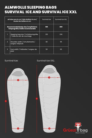 Grüezi Bag Biopod Wolle Survival Ice - Schlafsack für den harten Winter Survival Einsatz Survival - Schlafsack mieten I Eddy's Adventure