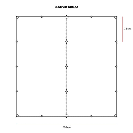 Tarps/Wings/Shelter | Lesovic Groza Tarp 300 x 300 cm - inkl. Abspannleinen (ohne Zeltheringe) | Eddy's Adventure