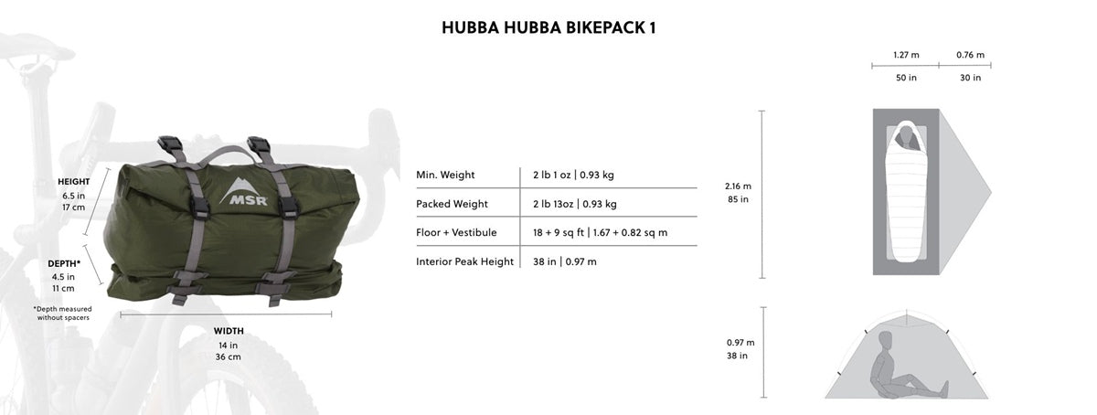 MSR Hubba Hubba Bikepack 1P - Bikepackingzelt Bikepackingzelte mieten I Eddy's Adventure