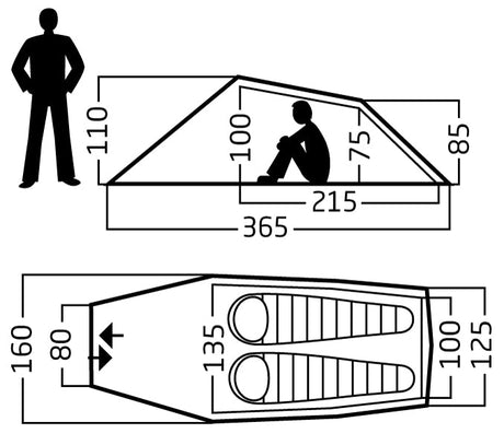 Nordisk Halland 2 PU (2.0) - 2 - Personen Tunnelzelt