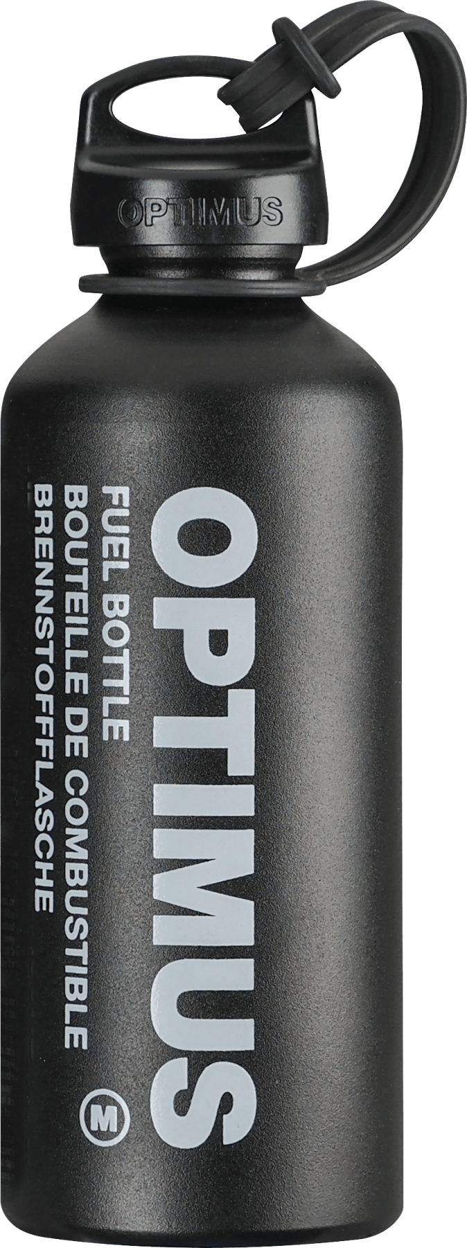Optimus Brennstoffflasche in matt schwarz mit Sicherungsschlaufe JETZT MIETEN bei Eddy's Adventure