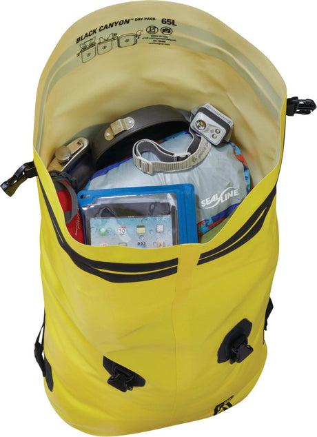 Packrafting - Rucksack wasserdicht | SealLine Black Canyon wasserdichter Rucksack 65 Liter (für Packrafting) | Eddy's Adventure
